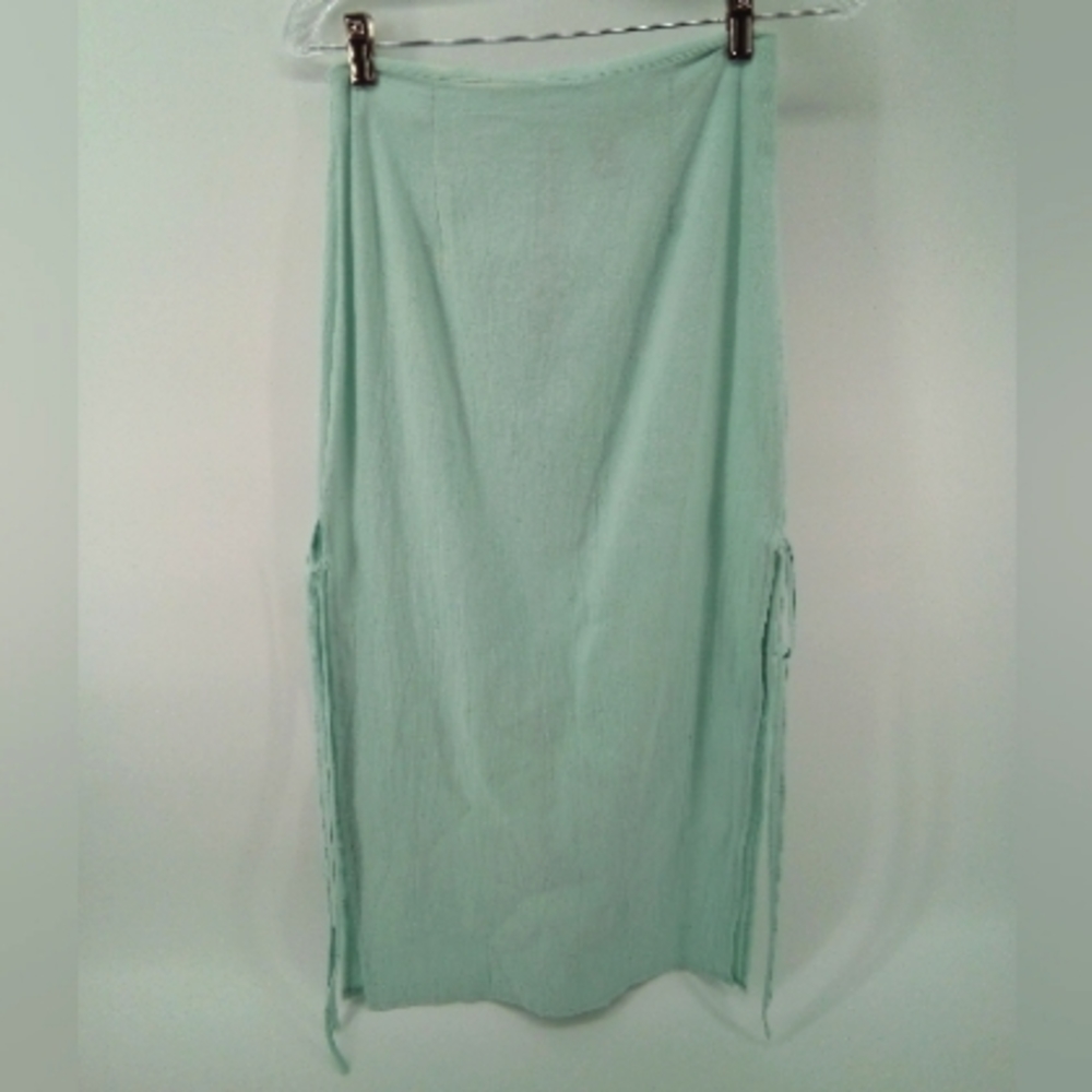 ⭐3/$30  Shein 100% Cotton Mint Green Maxi Skirt with Slits on Both Sides S